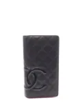CHANEL Pre-Owned 2012-2013 Quilted Lambskin Cambon Ligne Bifold Wallet long wallets - Black
