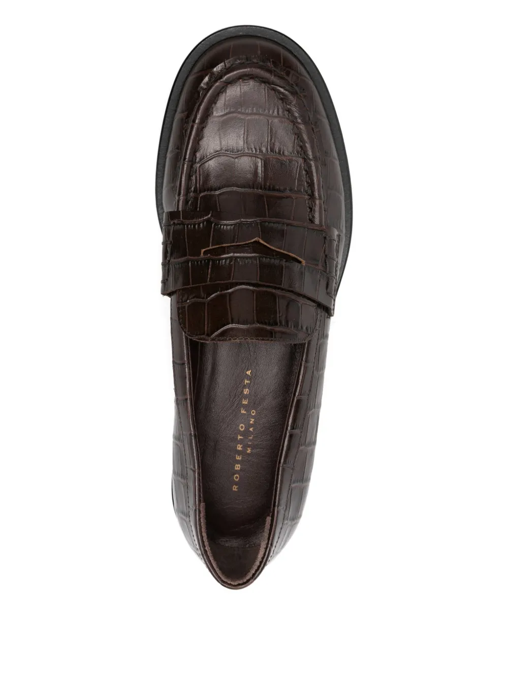 Roberto Festa Xander loafers met krokodillen-reliëf Bruin
