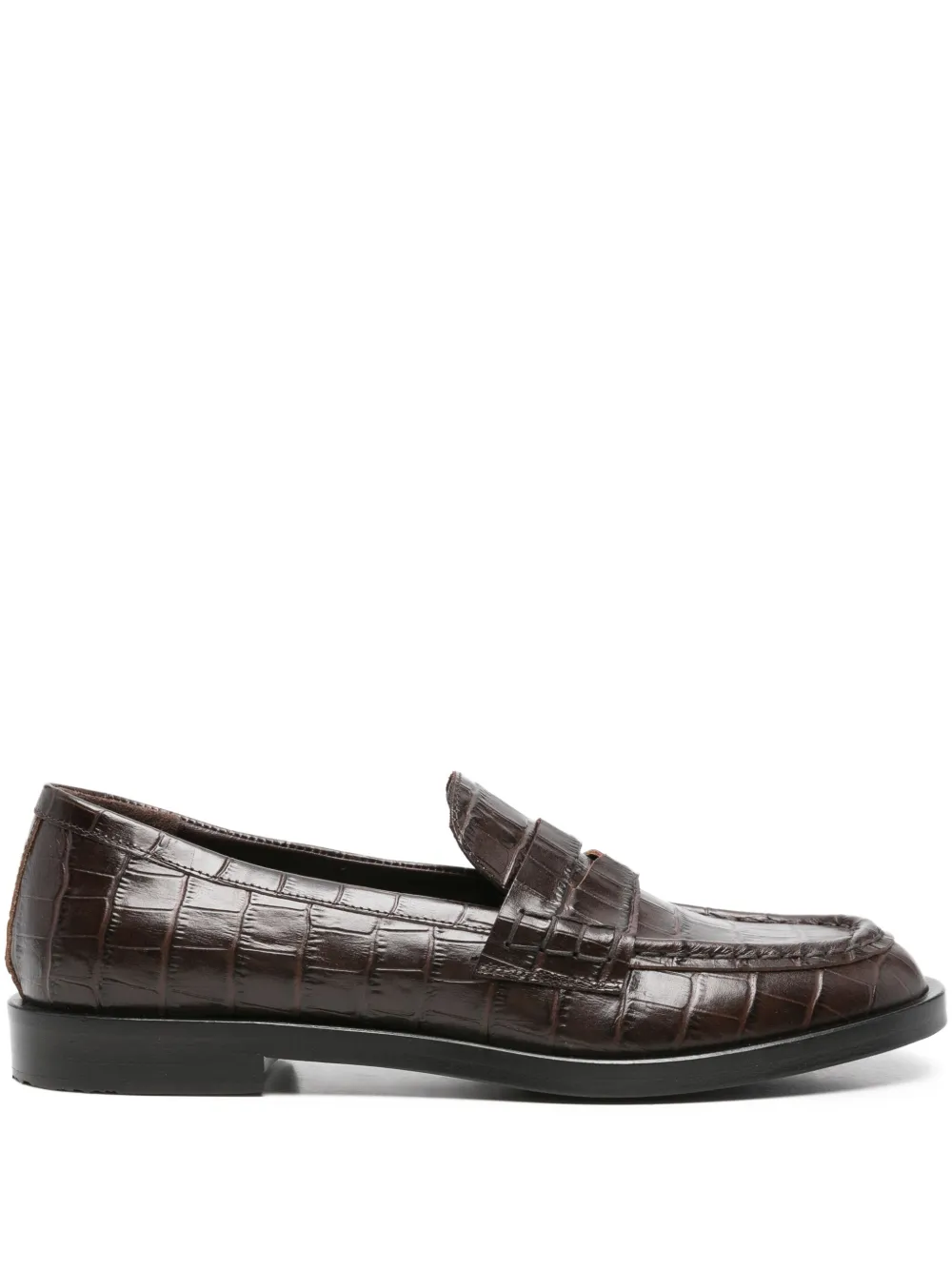 Roberto Festa Xander Crocodile-effect Loafers In Brown