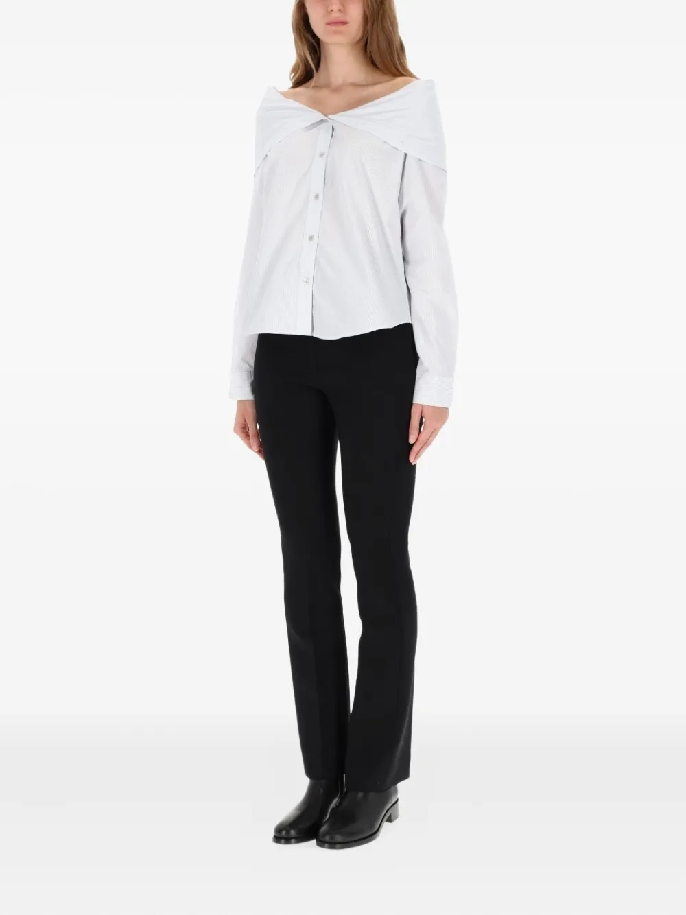 OUR LEGACY cotton off-shoulder shirt - Wit
