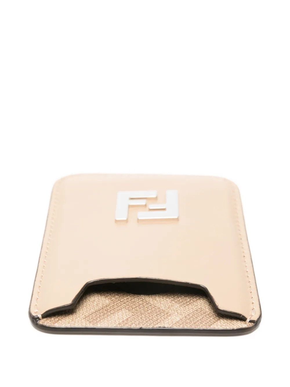 FENDI Pasjeshouder met logoplakkaat Beige