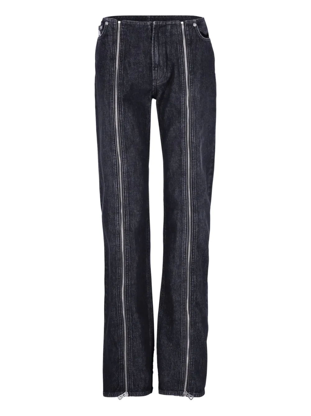 Jean Paul Gaultier Zippped Jeans In Black