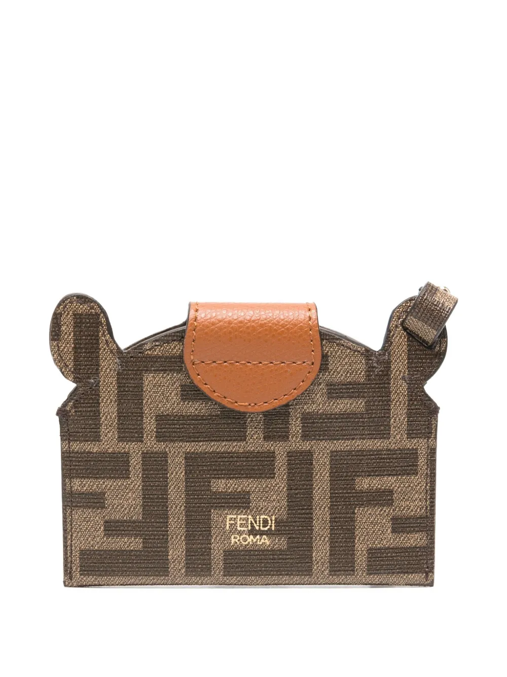 FENDI Leren portemonnee met monogram - Bruin
