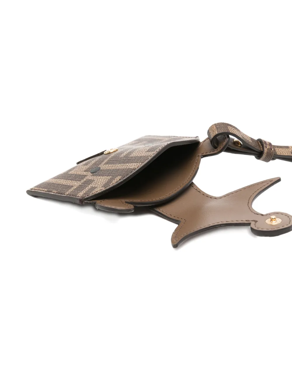 FENDI Leren portemonnee met monogram Bruin