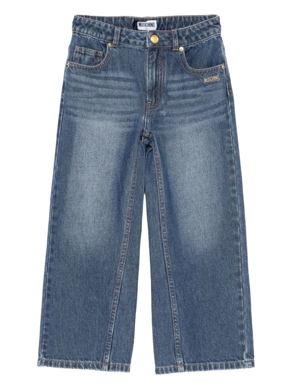 Moschino Kids テディアップリケ パンツ - ブルー