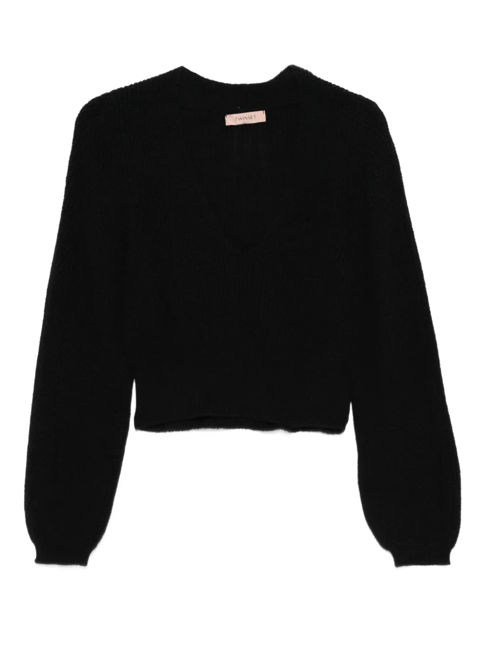 TWINSET V-neck long-sleeve sweater - Nero