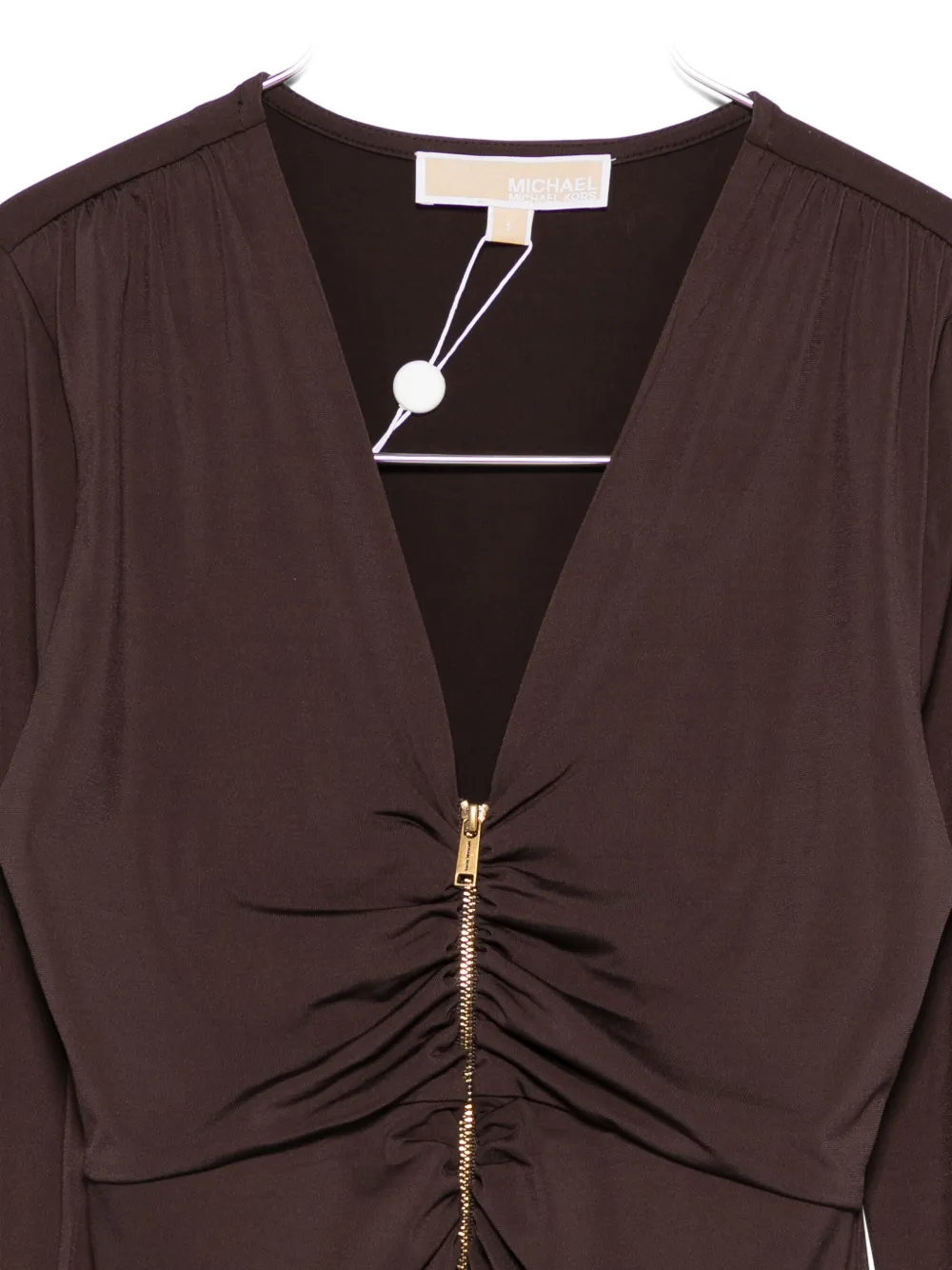 Michael Michael Kors Zip-up Dress In Brown