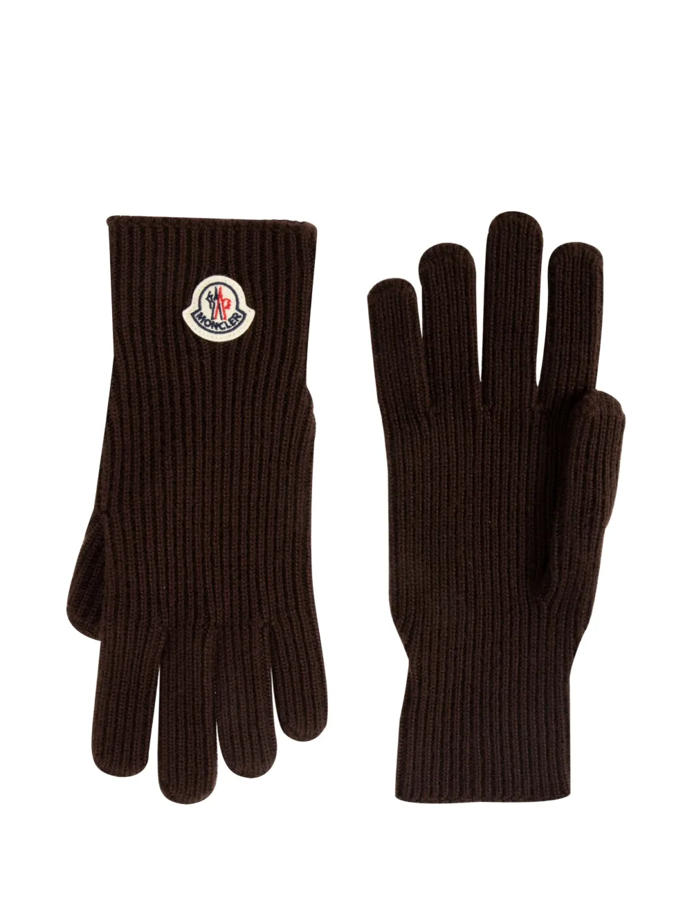 Moncler logo-patch gloves | Brown | Image 1