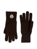 Moncler logo-patch gloves - Brown