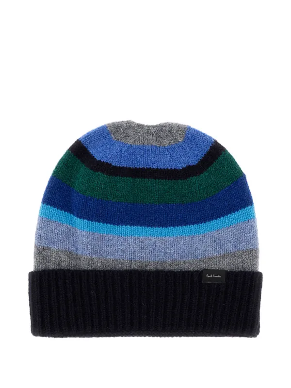 Paul Smith Striped Wool Hat Blue FARFETCH TR