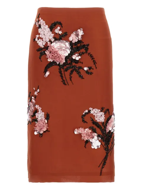 DES PHEMMES sequin-embellished side-slit skirt