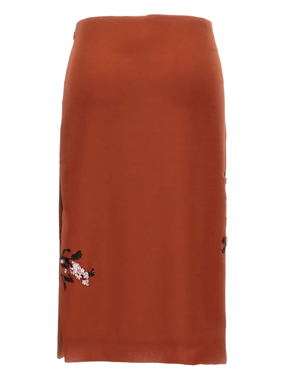 Des_phemmes Sequin-embellished Side-slit Skirt In Brown