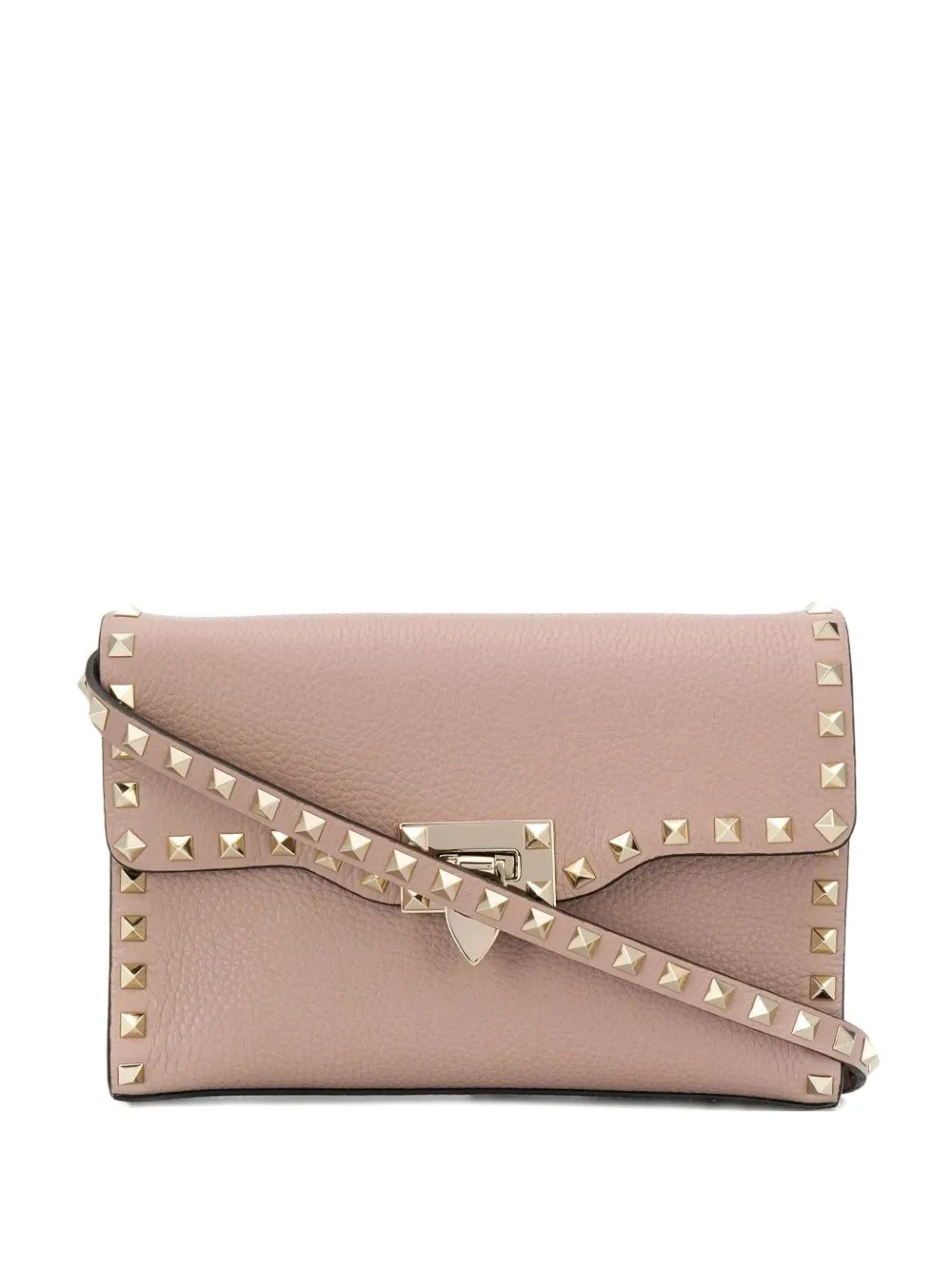 Valentino Small Rockstud Flap Crossbody Bag In Pink