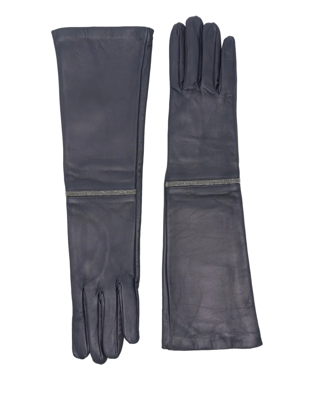 Peserico Bead-embellished Gloves In Blue