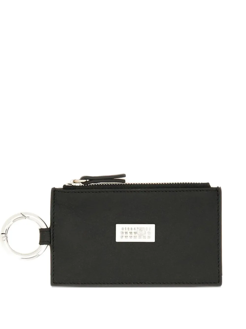 Mm6 Maison Margiela Leather Zip Wallet In Black