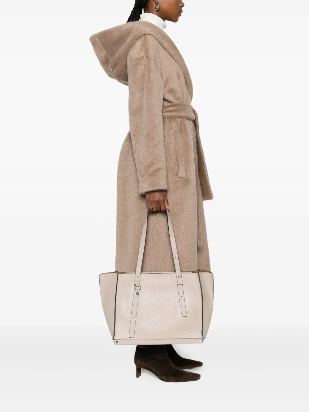 Cromia Kathrine leren shopper - Beige