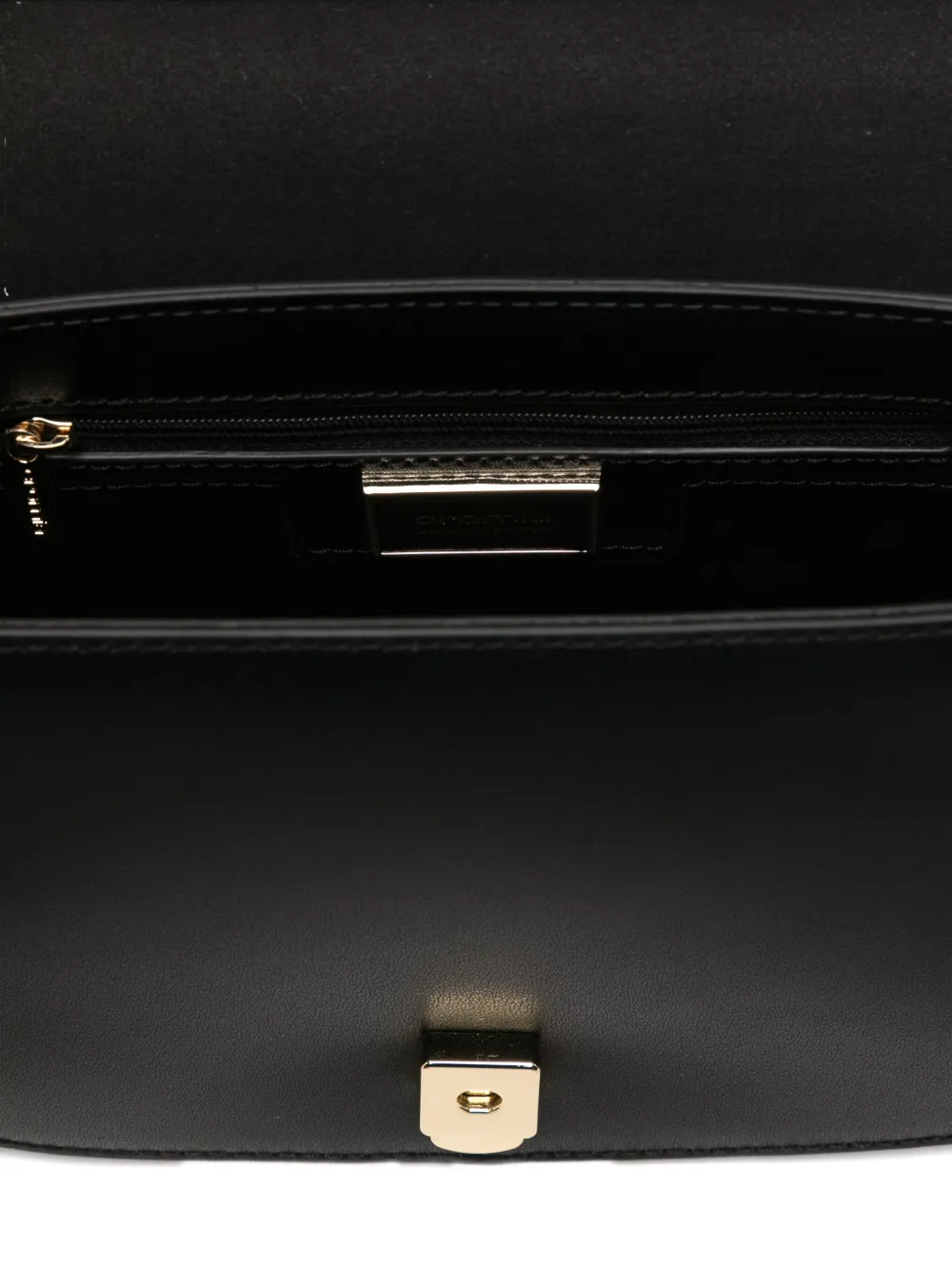 Cromia Half-moon Leather Clutch Bag In Black