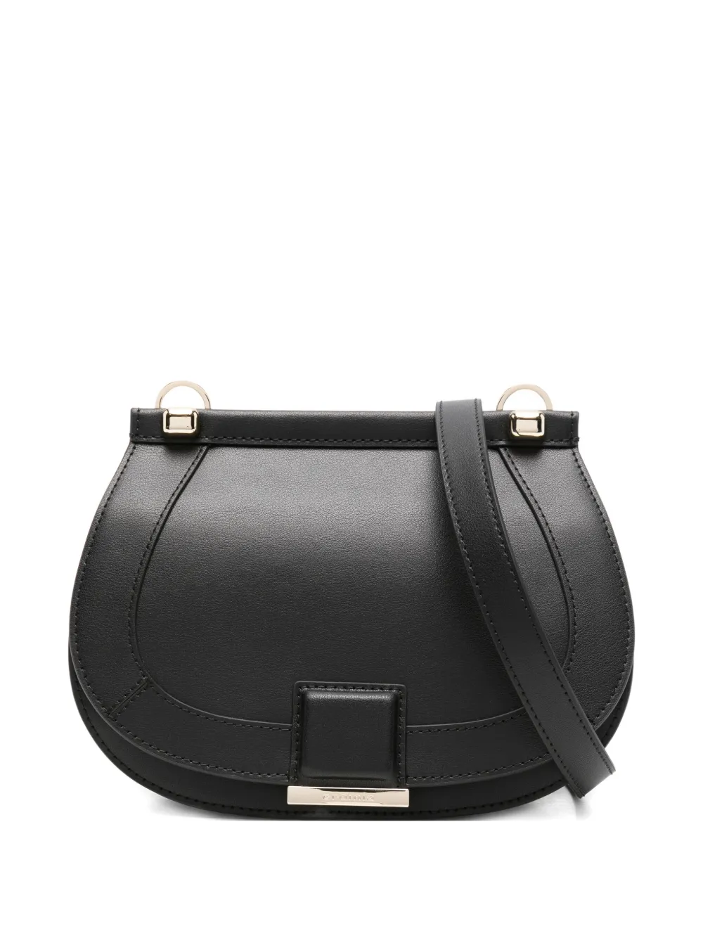 Cromia Half-moon Leather Clutch Bag In Black