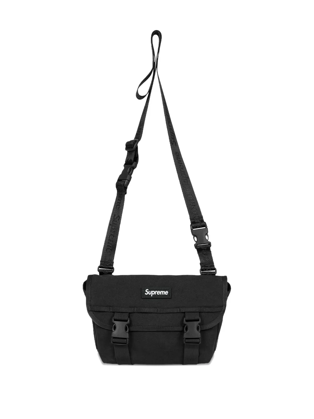 Supreme mini logo-patch messenger bag - Zwart