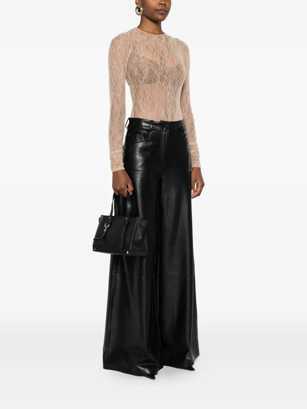 Cromia leather tote bag - Zwart