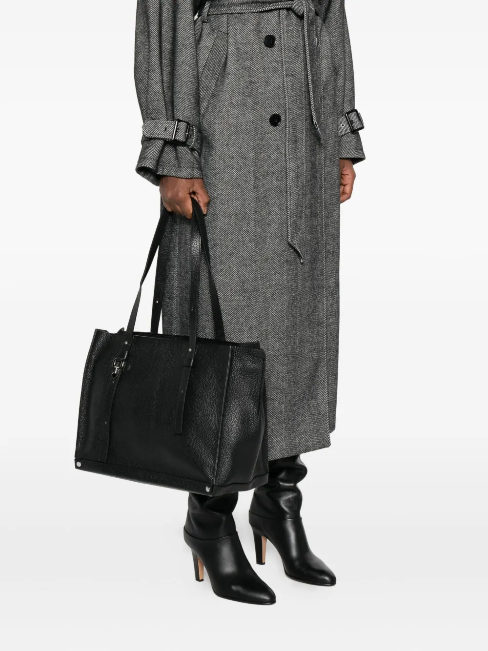 Cromia Kathrine calf-leather tote bag - Zwart