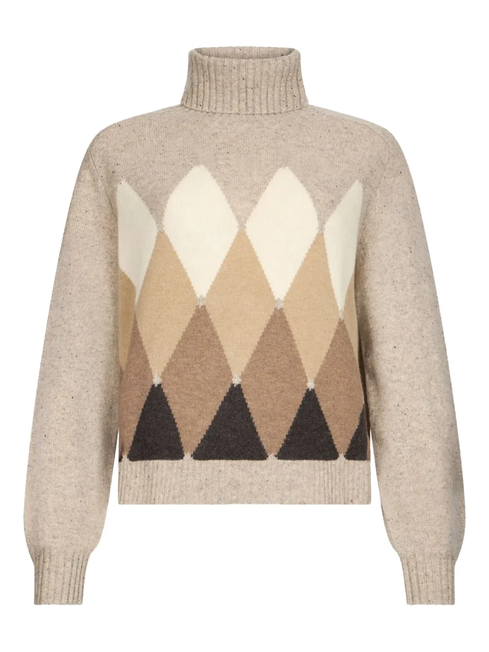 Ballantyne argyle roll-neck sweater | Neutrals | Image 1