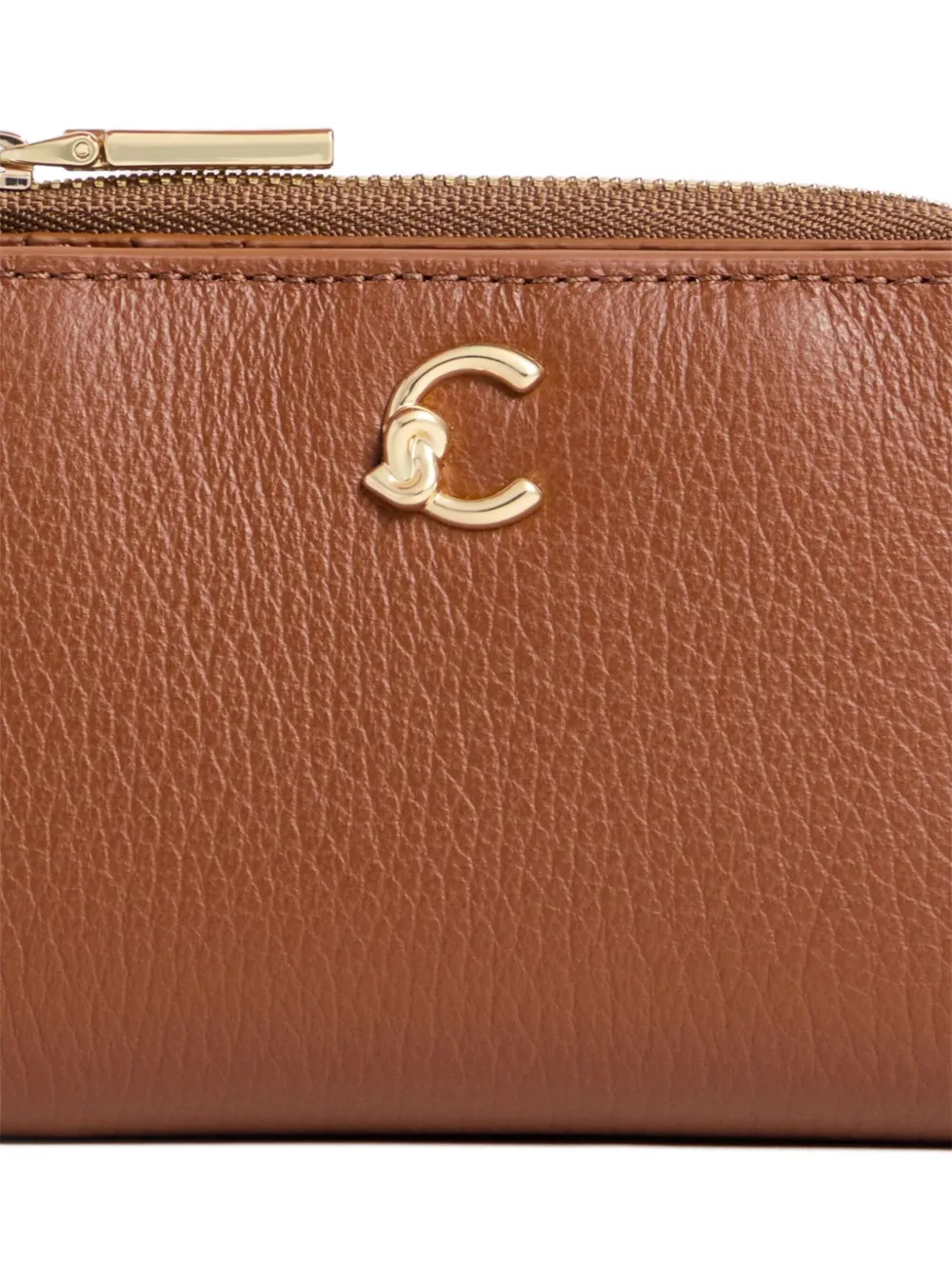 Coccinelle C-me Zipped Leather Wallet In Brown