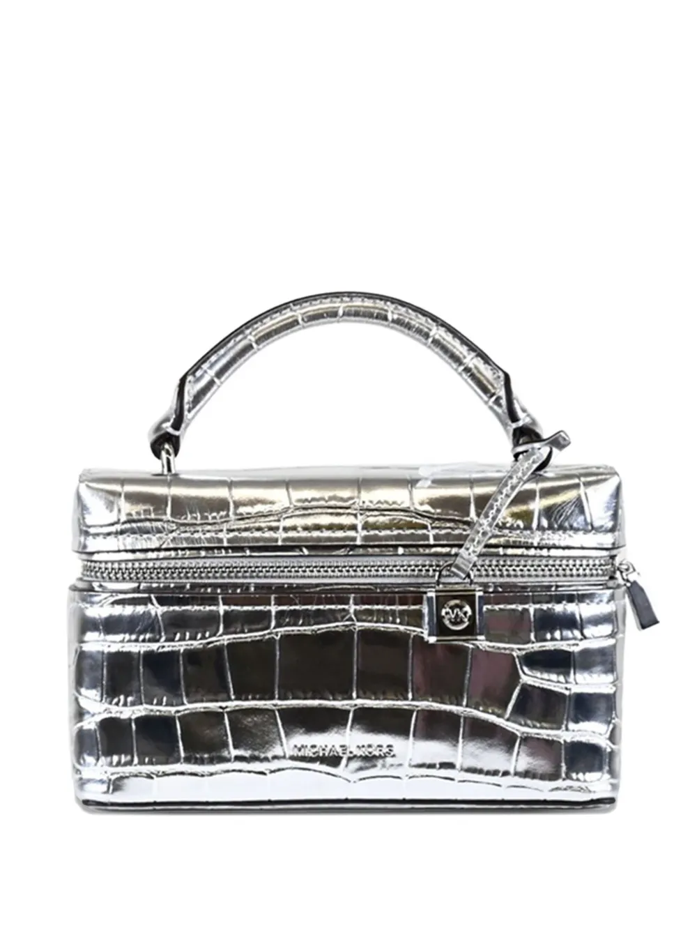 Michael Kors crocodile-embossed top-handle bag - メタリック Michael Kors crocodile-embossed top-handle bag - メタリック