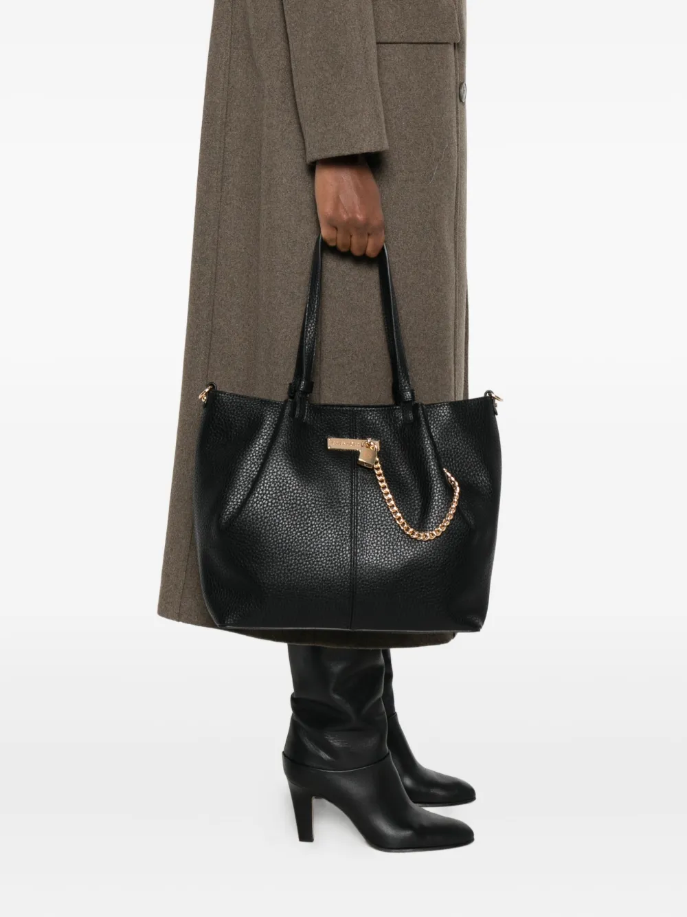 Cromia Marika leather tote bag - Zwart