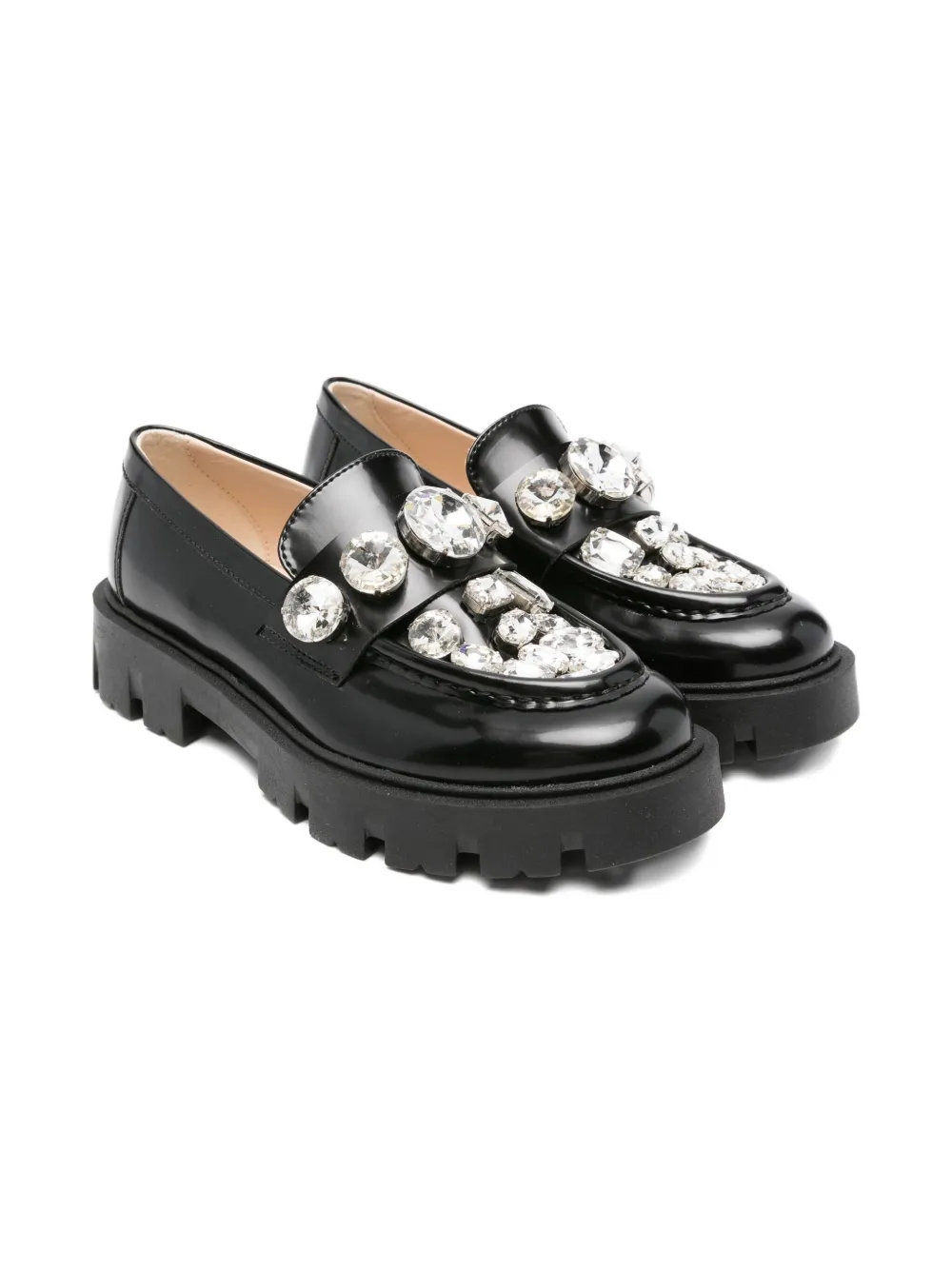 Florens crystal-embellished loafers Black