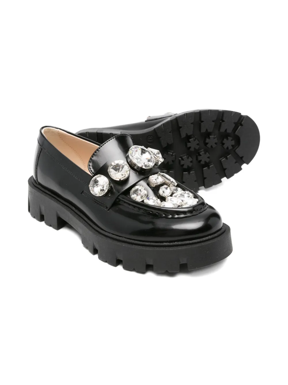 Florens Crystal-embellished Loafers In Black