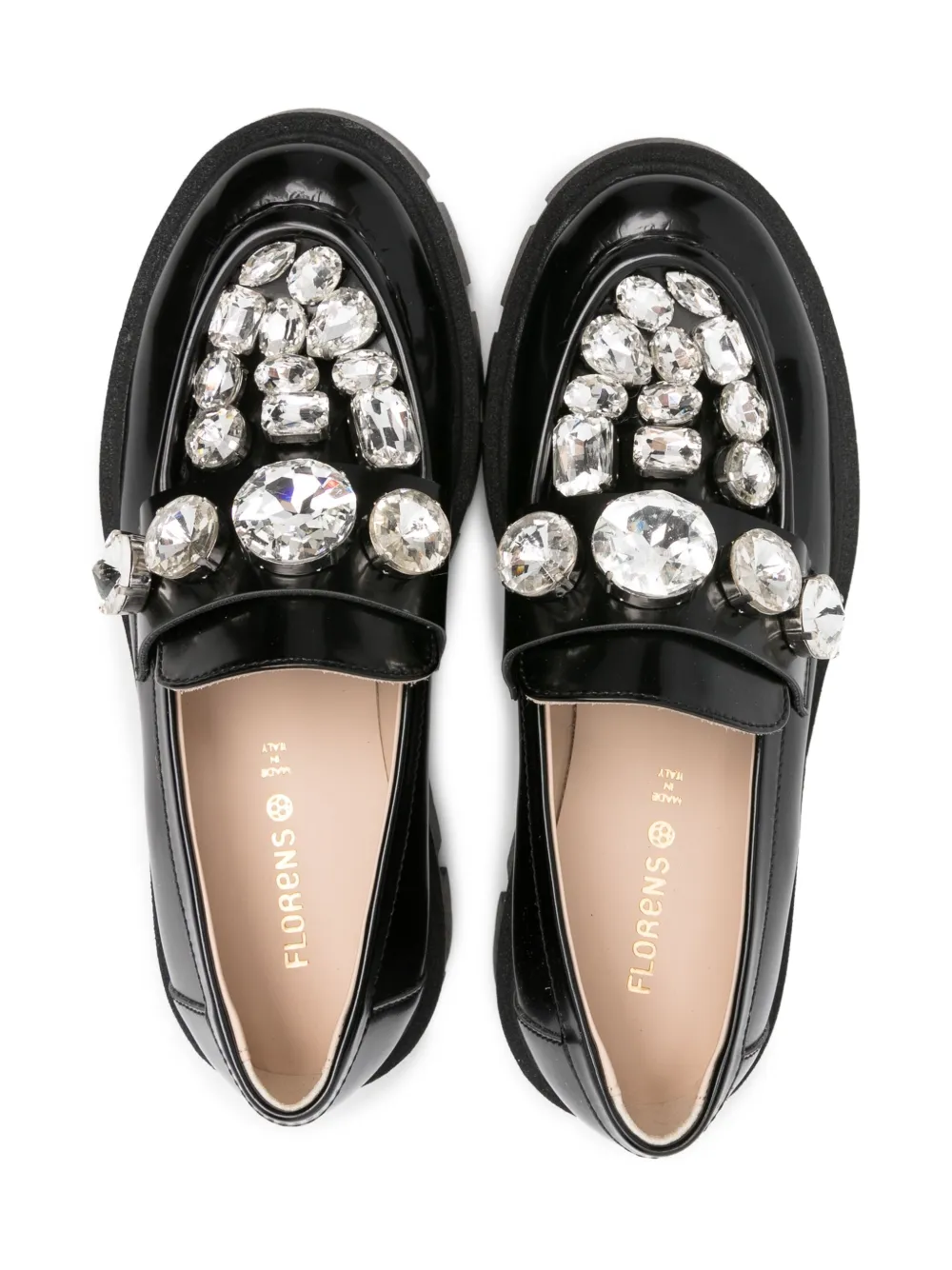 Florens Loafers verfraaid met kristallen Zwart