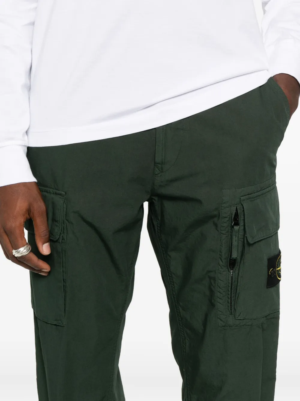 Stone Island Cargo broek met logopatch Groen