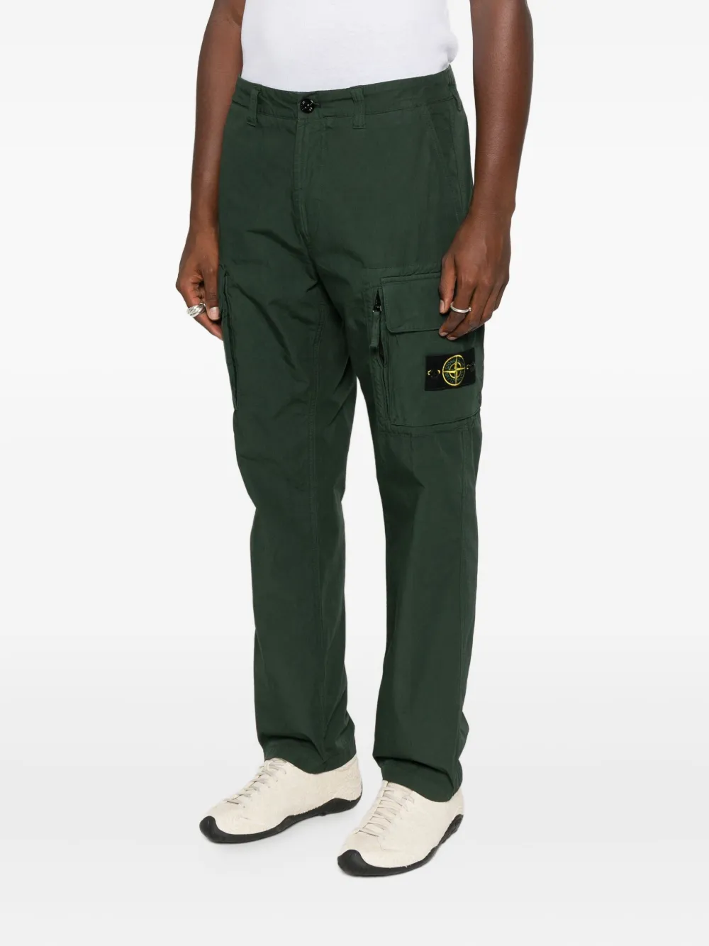 Stone Island Cargo broek met logopatch Groen