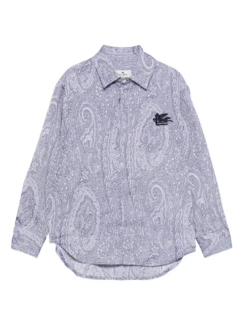 ETRO KIDS paisley-print logo-embroidered shirt