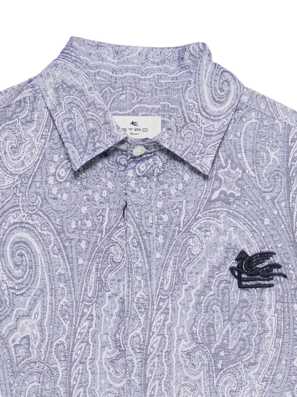 ETRO KIDS Shirt met paisley-print met logo-borduurwerk Bruin