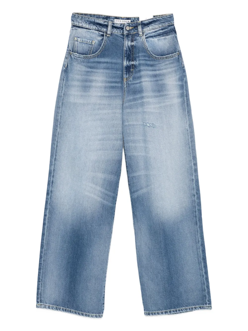 Icon Denim Distressed-effect Jeans In Blue