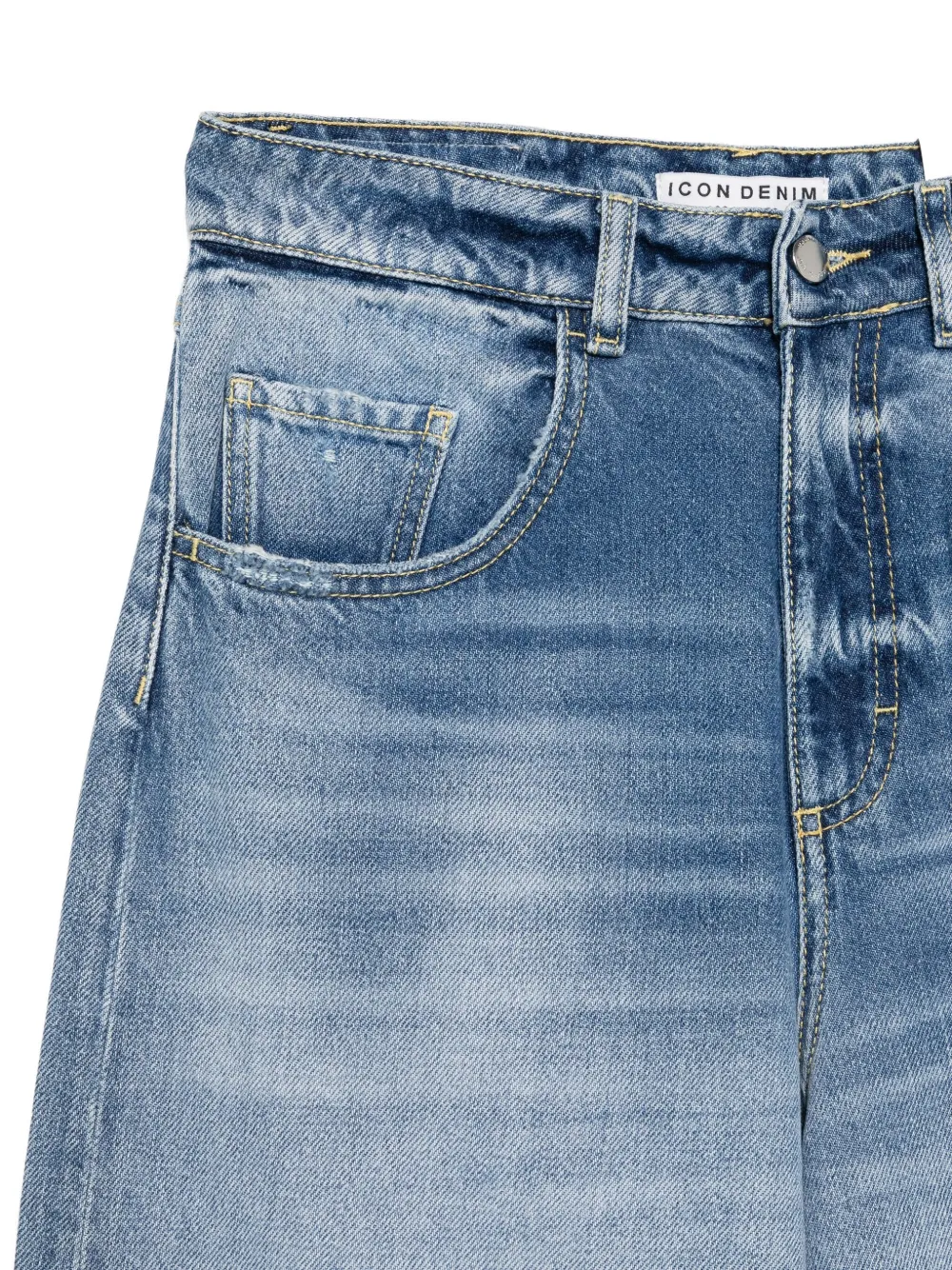 Icon Denim Distressed-effect Jeans In Blue