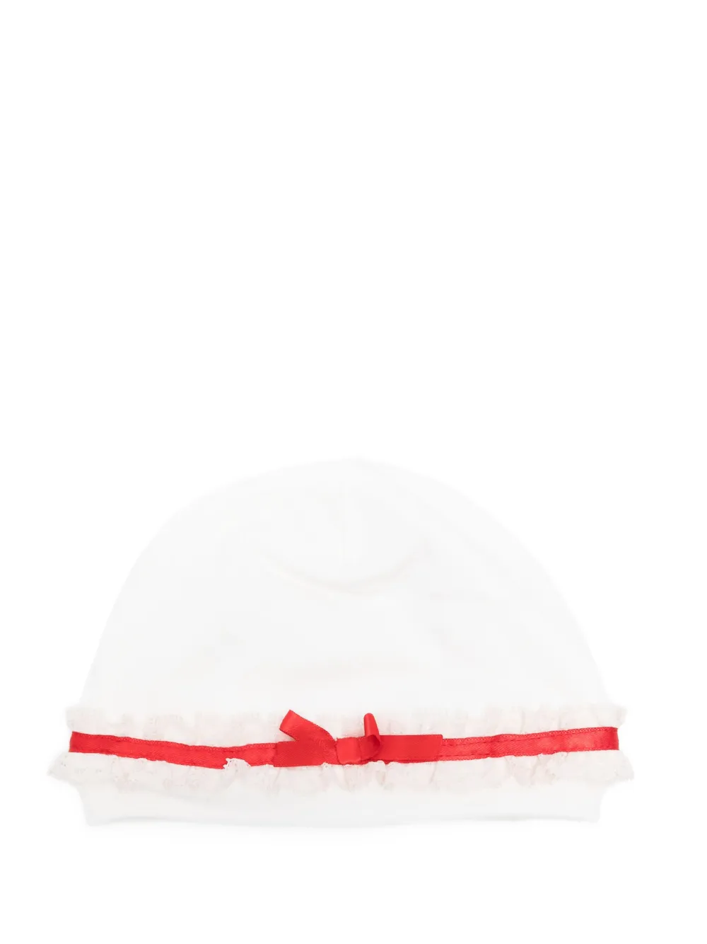 Monnalisa Ribbon-lace Beanie In White