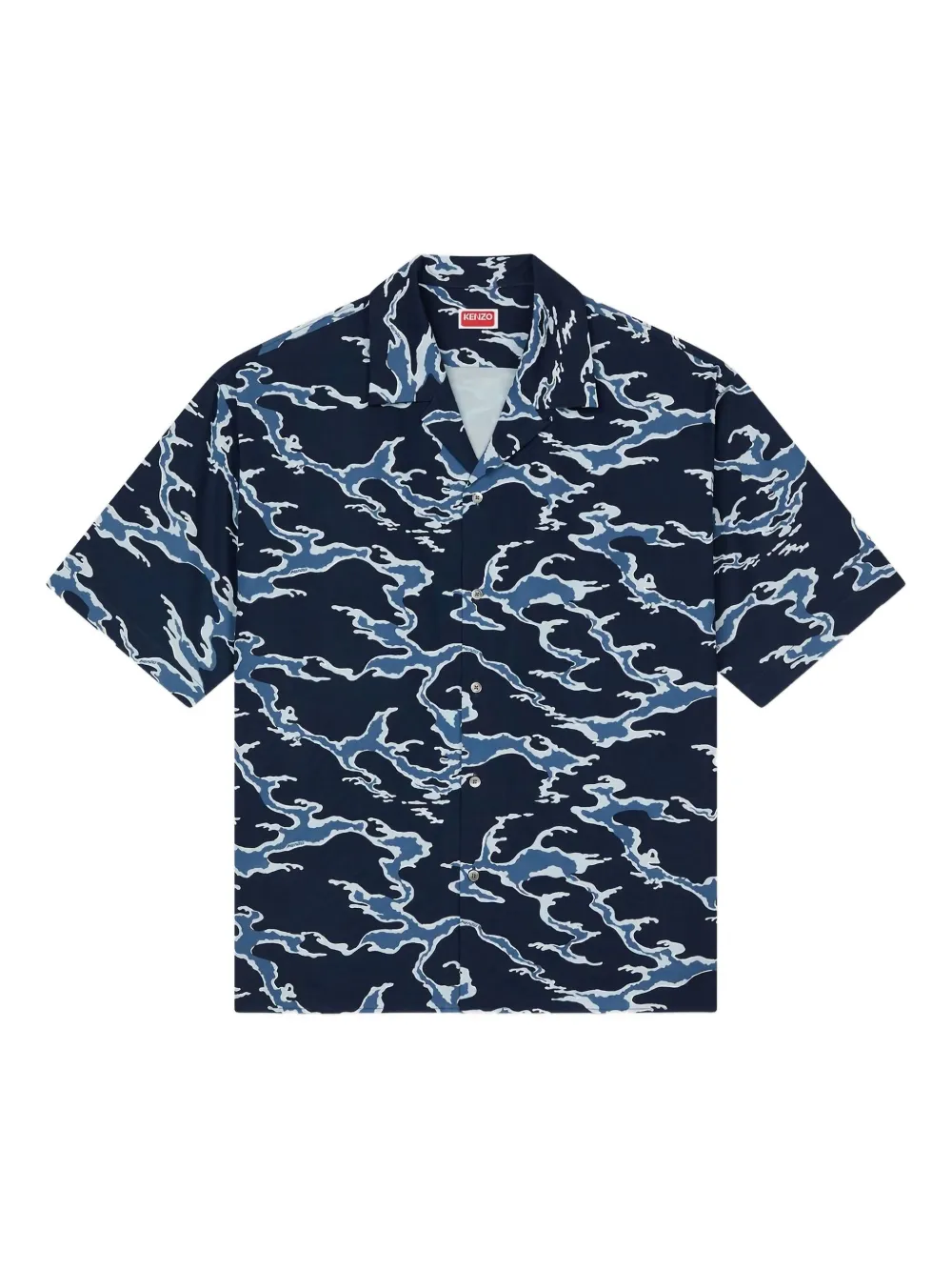Kenzo wave-print short-sleeve shirt | Blue | Image 1
