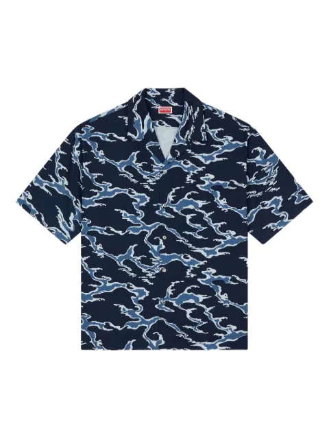 Kenzo wave-print short-sleeve shirt