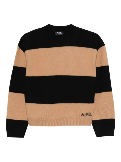 A.P.C. suéter de lana con motivo de rayas