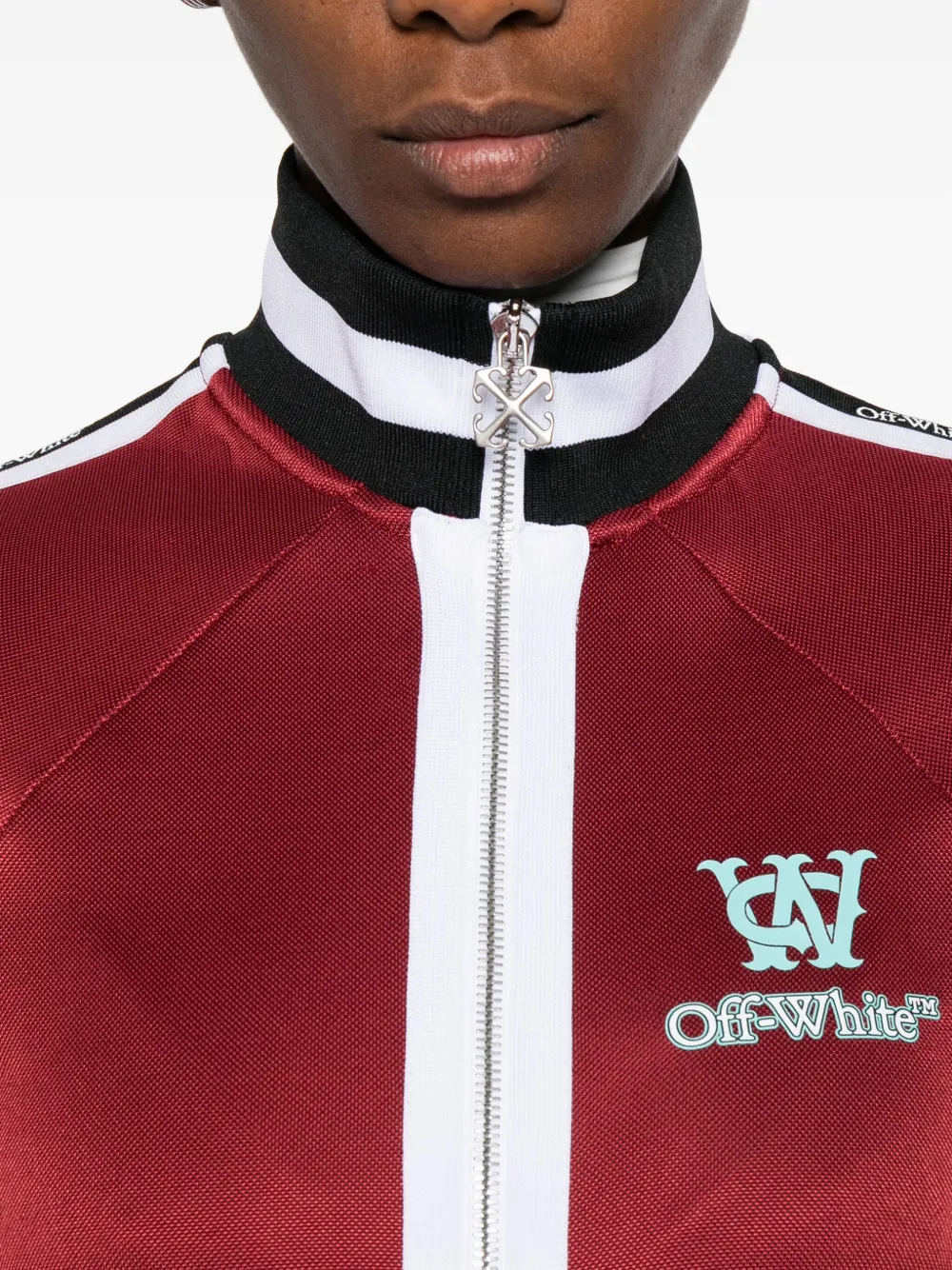 Off-white Stripe-trim Track Jacket In Red