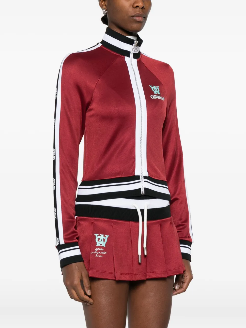 Off-white Stripe-trim Track Jacket In Red