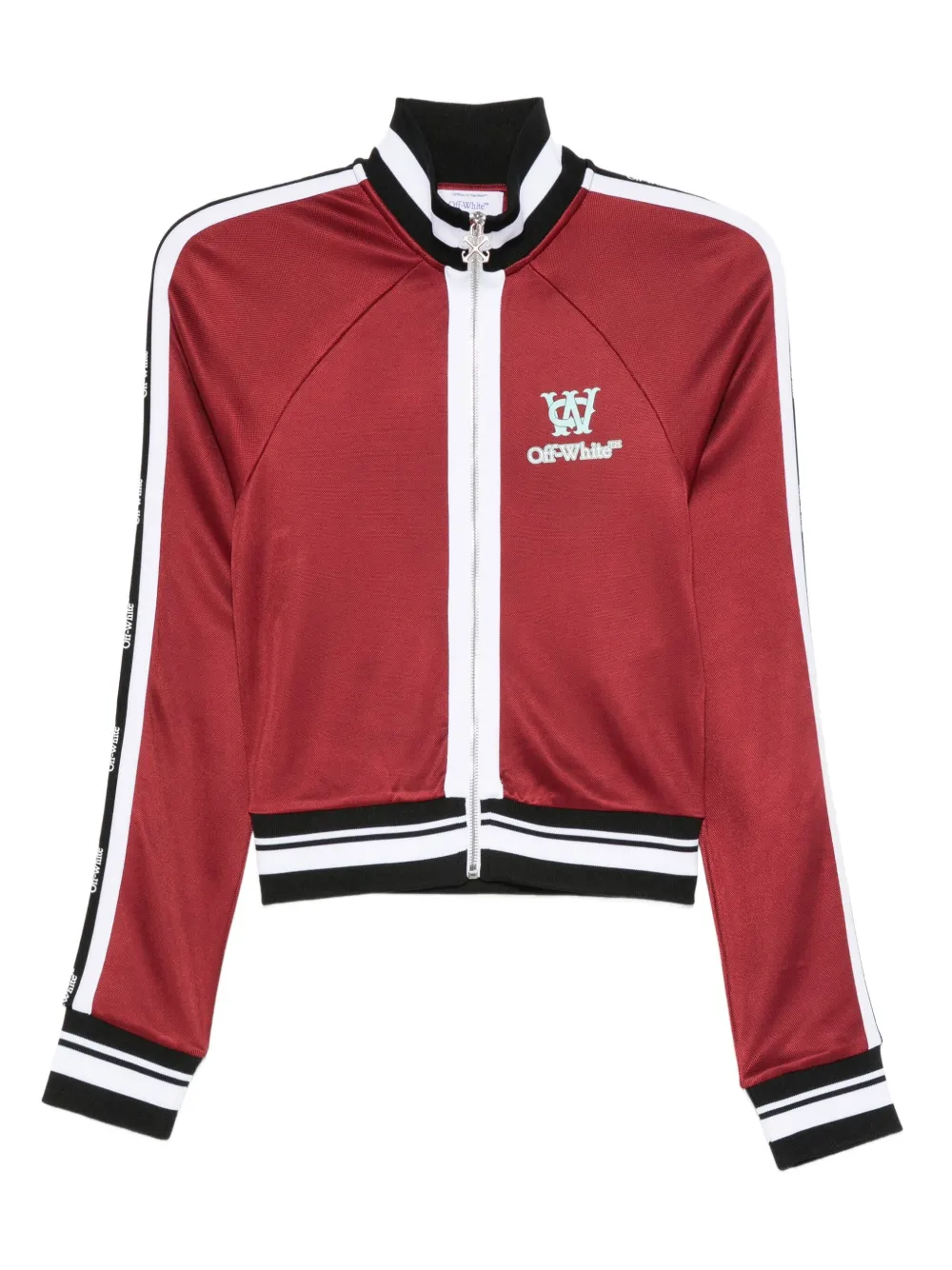 Off-White stripe-trim track jacket - レッド Off-White stripe-trim track jacket - レッド