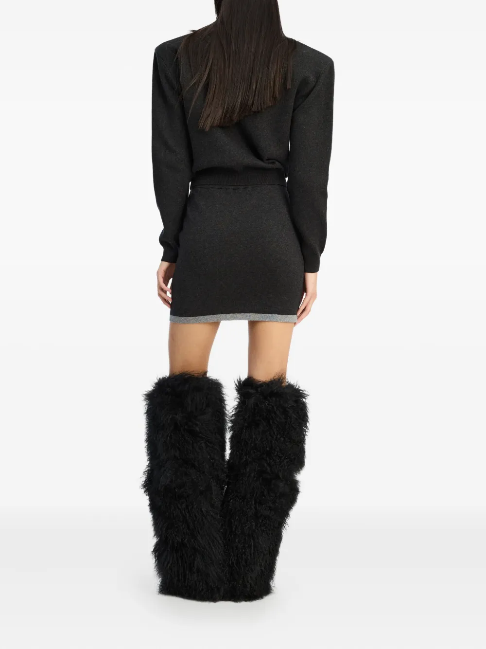 Rotate Birger Christensen Cotton Mini Skirt In Black