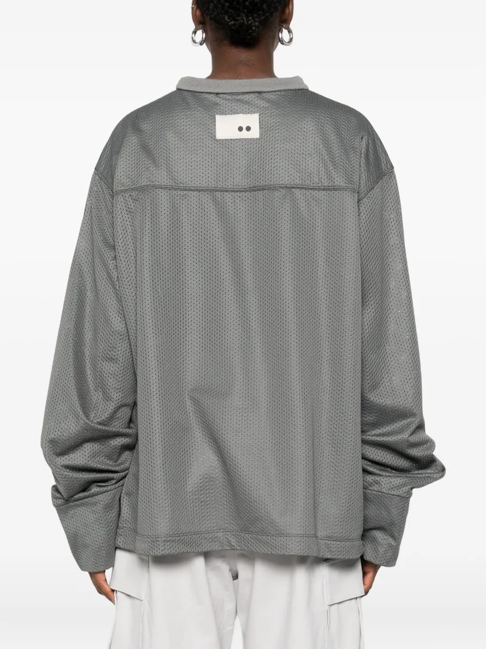 The M Mesh-panel Long-sleeve T-shirt In Gray