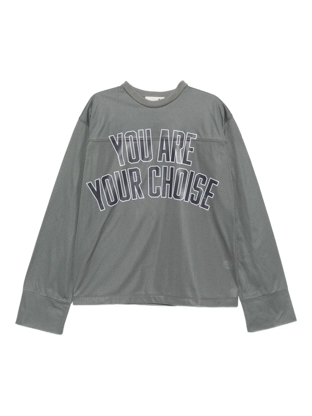 The M Mesh-panel Long-sleeve T-shirt In Gray