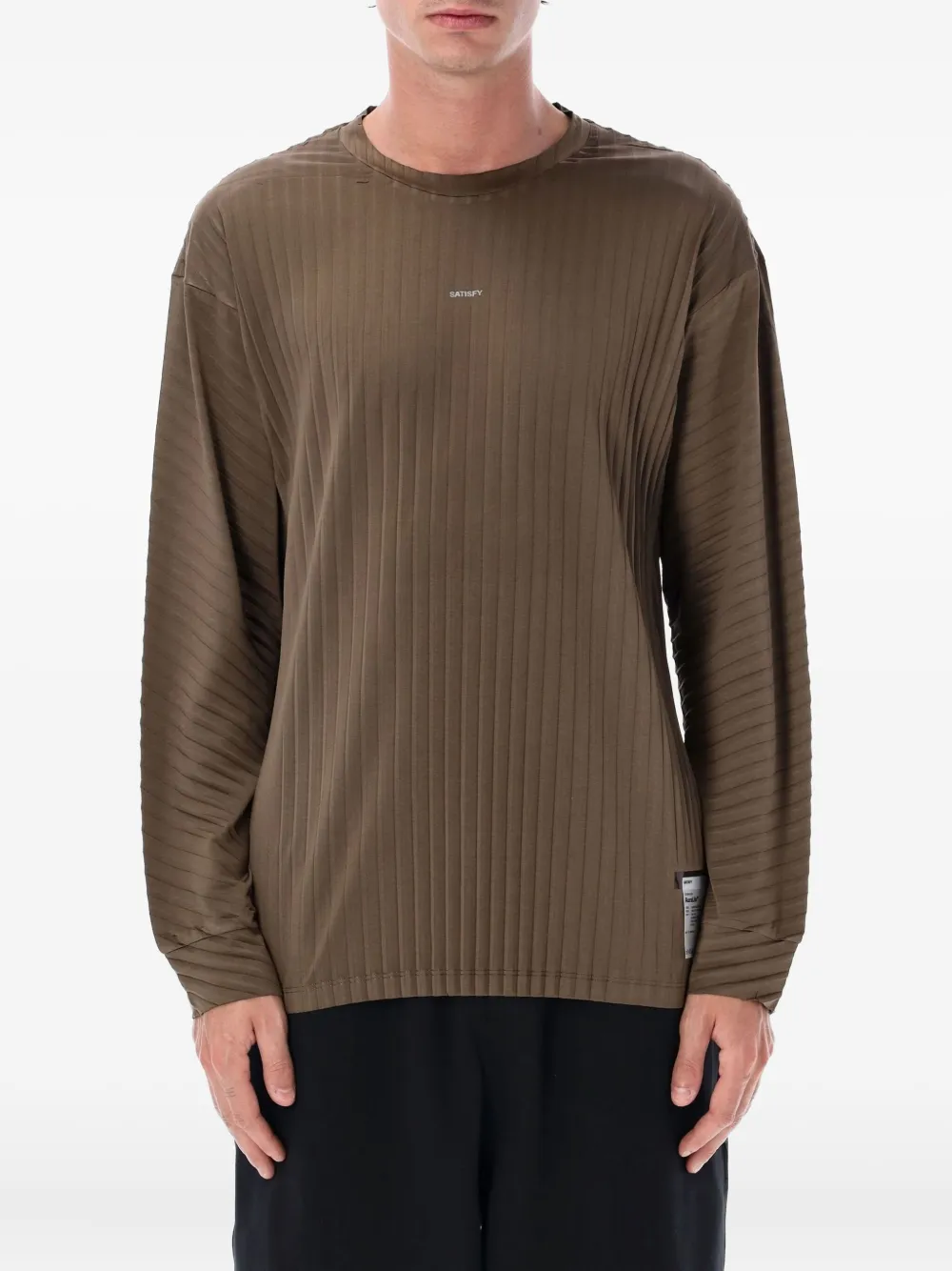 Satisfy ribbed long-sleeve T-shirt | Brown | Image 1