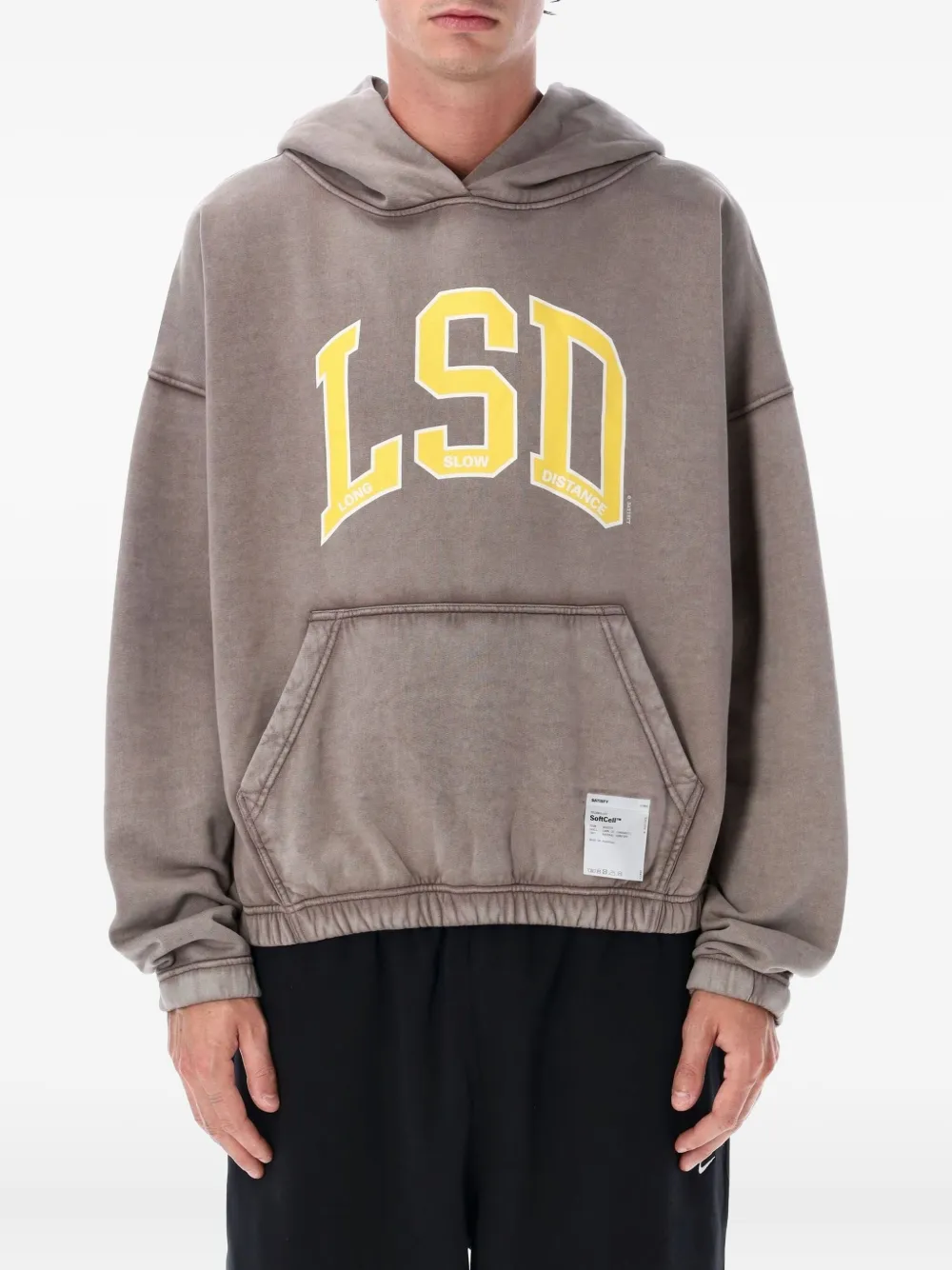 Satisfy text-print hoodie | Neutrals | Image 1